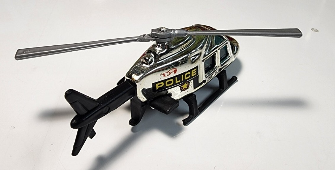 Hot Wheels Chrome Propper Chopper Unit 45 Police Diecast Helicopter