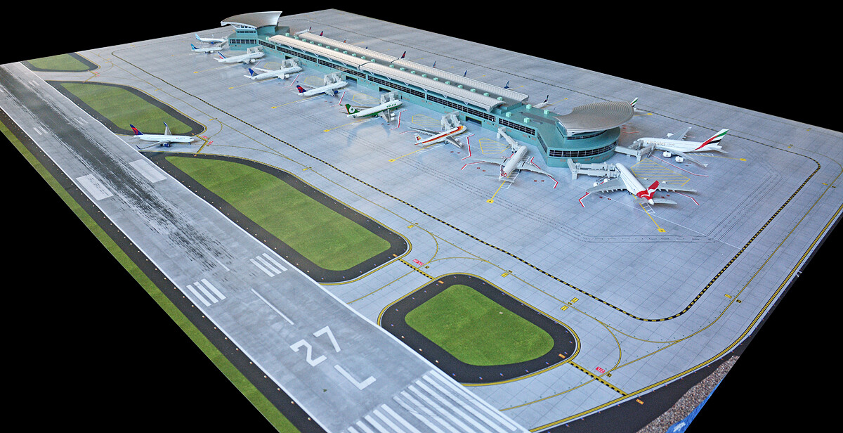 Gemini Jets 1:400 Scale DELUXE Airport Terminal & Mat (Bundle) IN STOCK