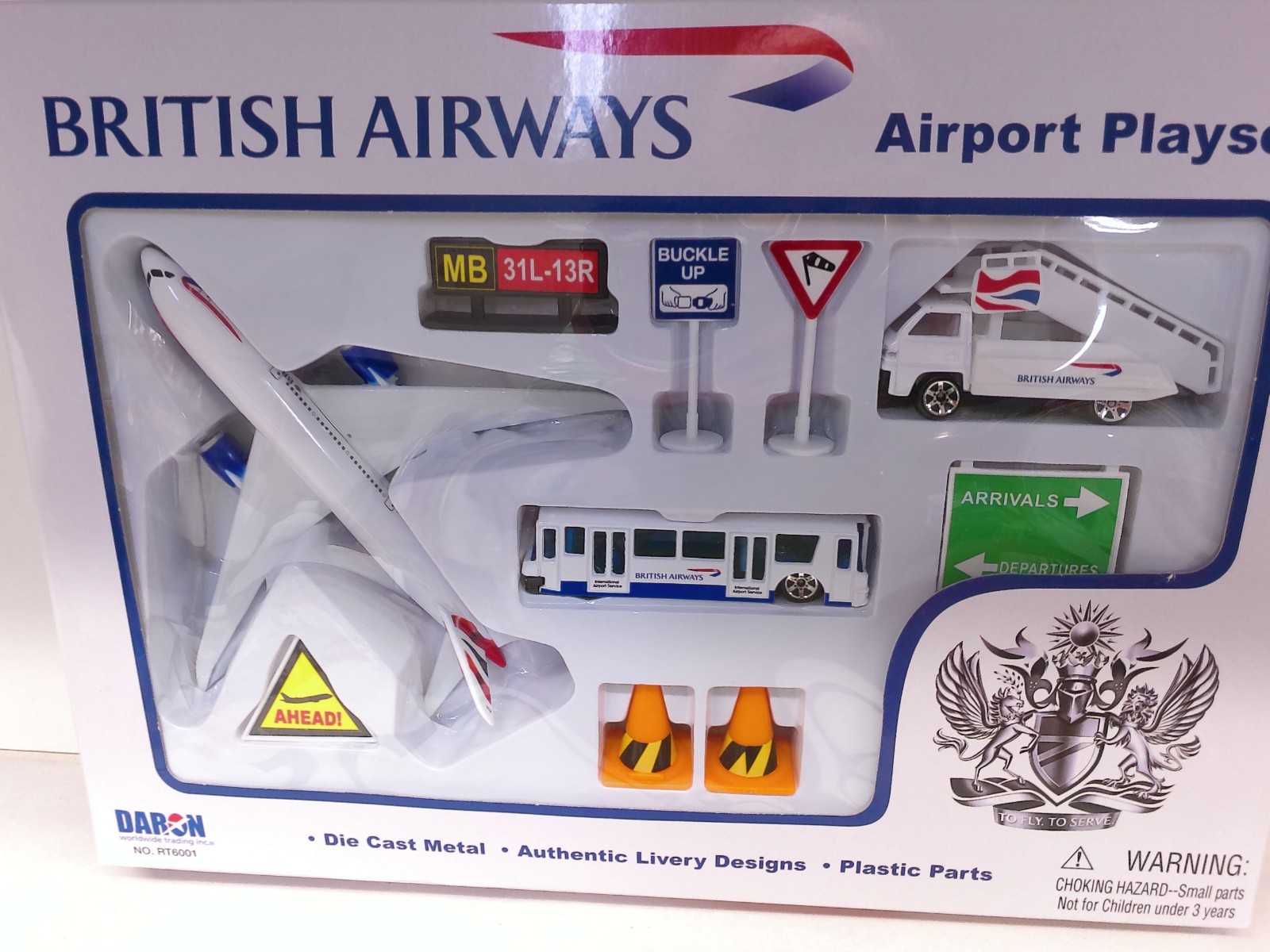 British Airways Airport Playset Plane Bus Diecast Daron RT6001 NEW OLD STOCK