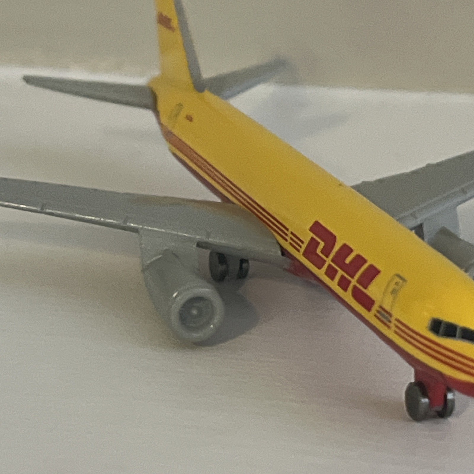 DHL Diecast Cargo Jet Plane Model Yellow Nicely Detailed