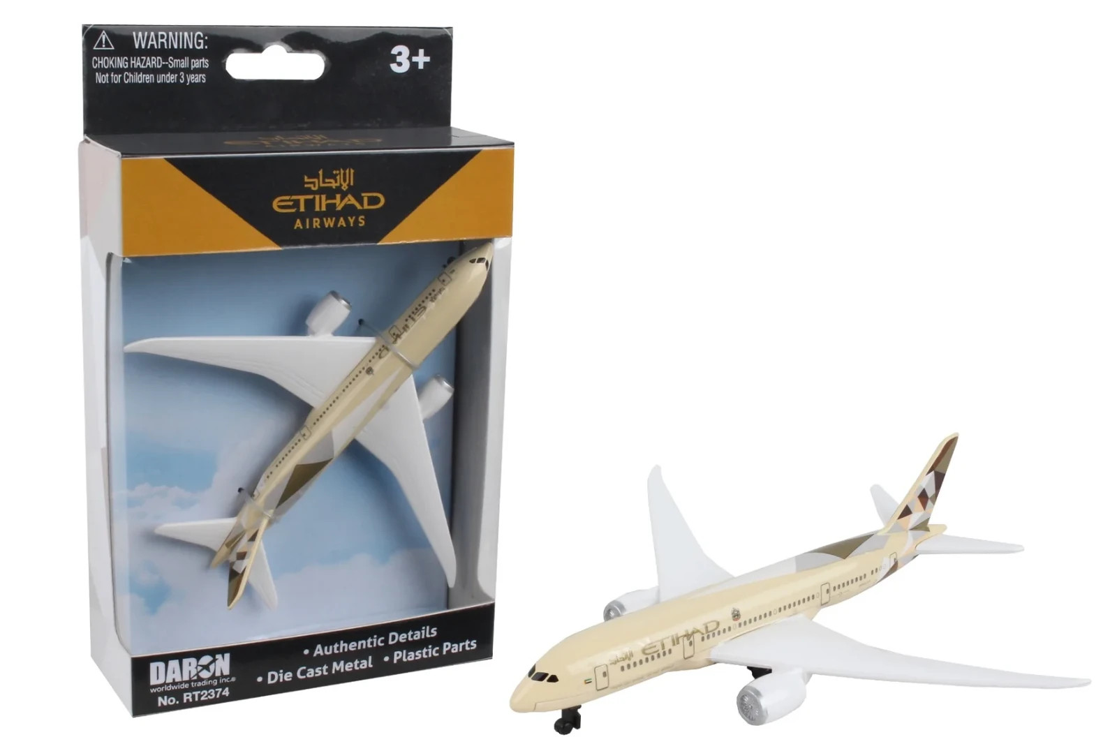 Ethiad Airways Miniature Toy Aircraft Airplane 5.25″ Wingspan Die-cast