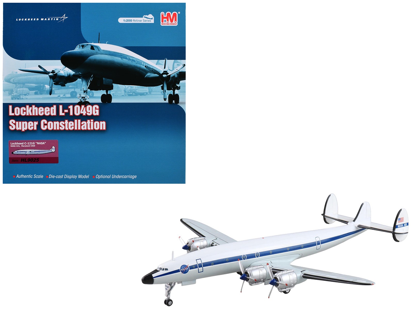 Lockheed C-121G Constellation Transport 1/200 Diecast Model by Hobby Master