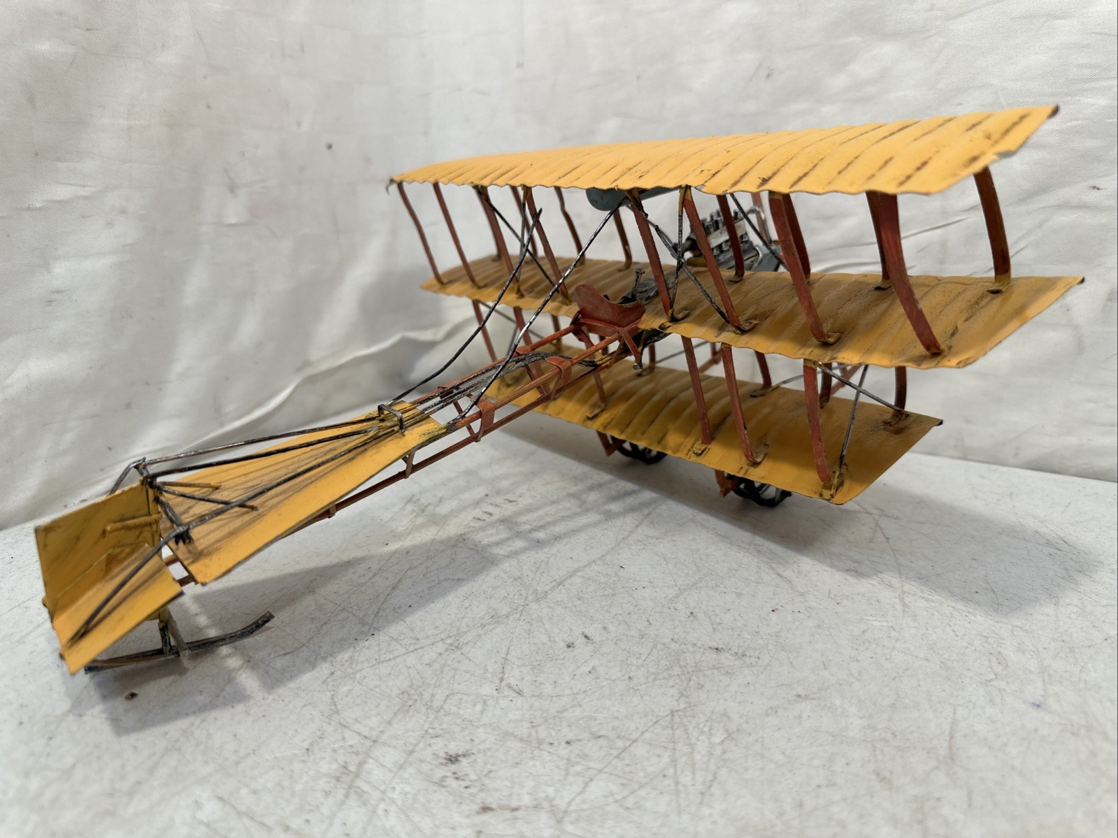 Metal Avro Triplane 12” by 11.25” Model Airplane