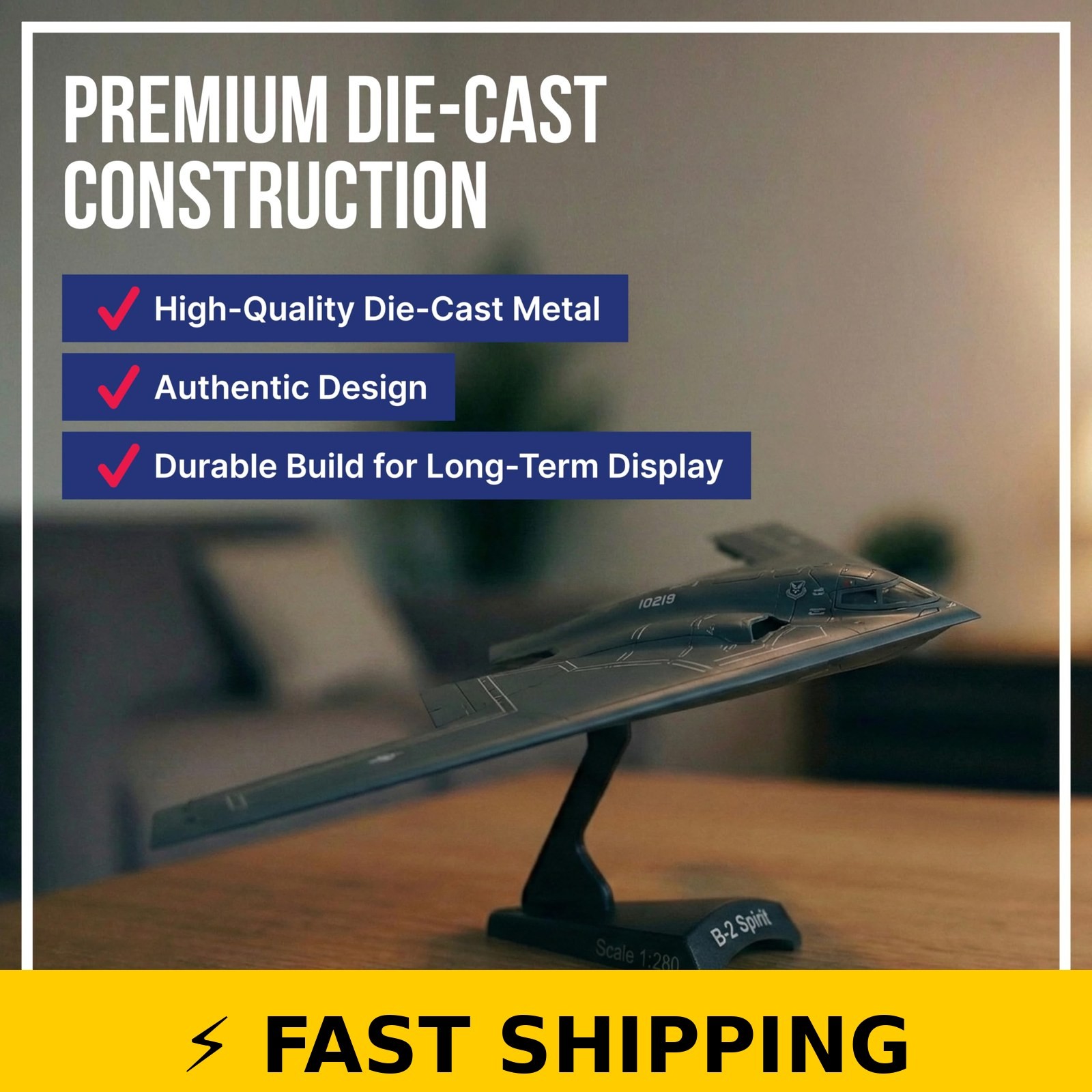 Daron B-2 Spirit Stealth Bomber Die-Cast Model 1:280 Scale