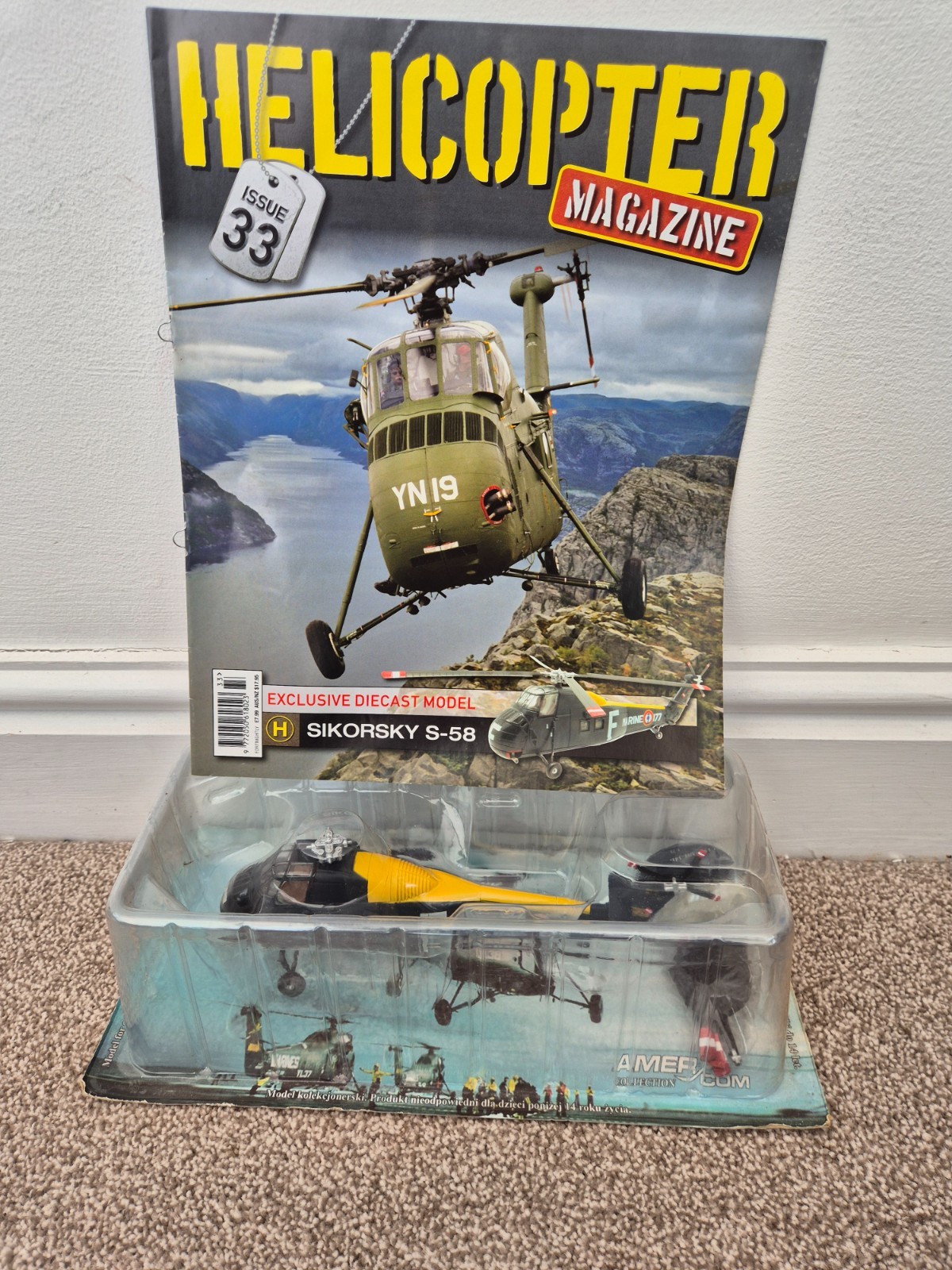 ATLAS AMERCOM 1:72 CLASSIC 1964 UH-34D CHOCTAW FRANCE DIECAST HELICOPTER
