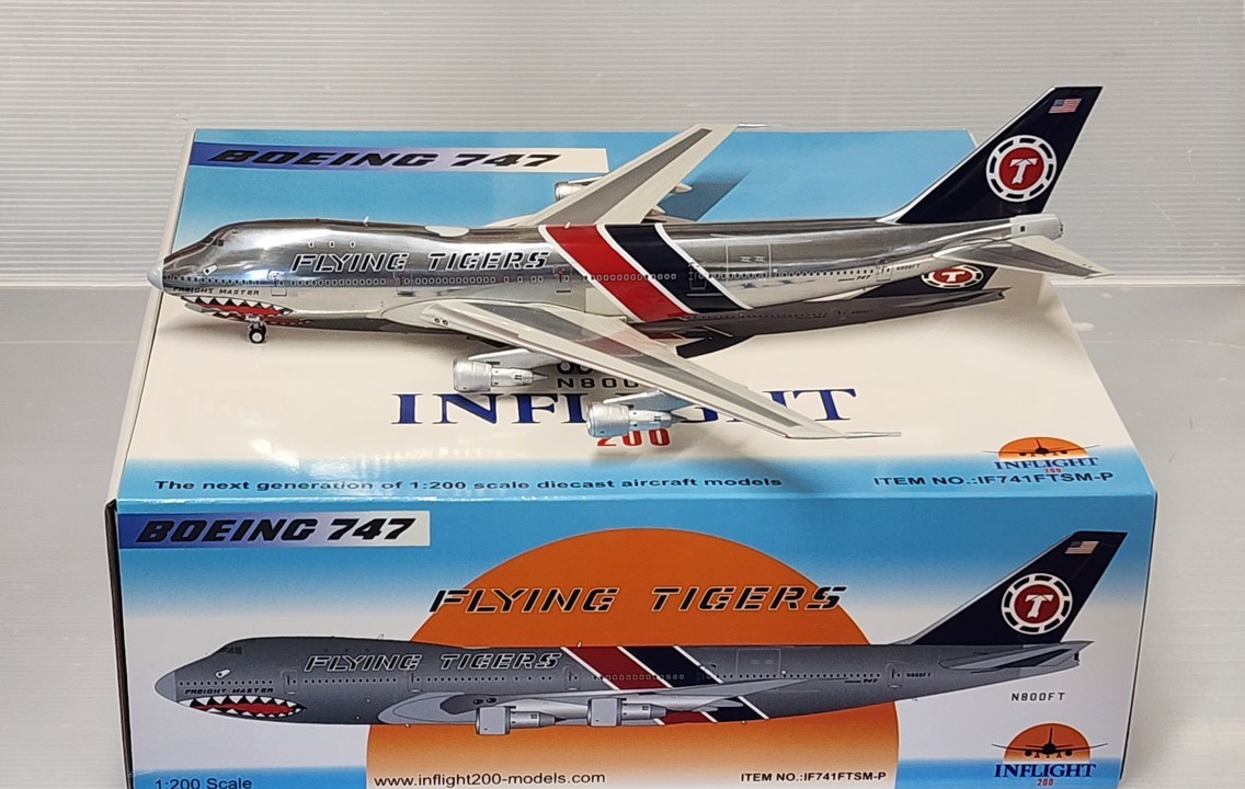 IF741FTSM-P | InFlight200 1:200 | Boeing 747-123F Flying Tigers N800FT ‘polished