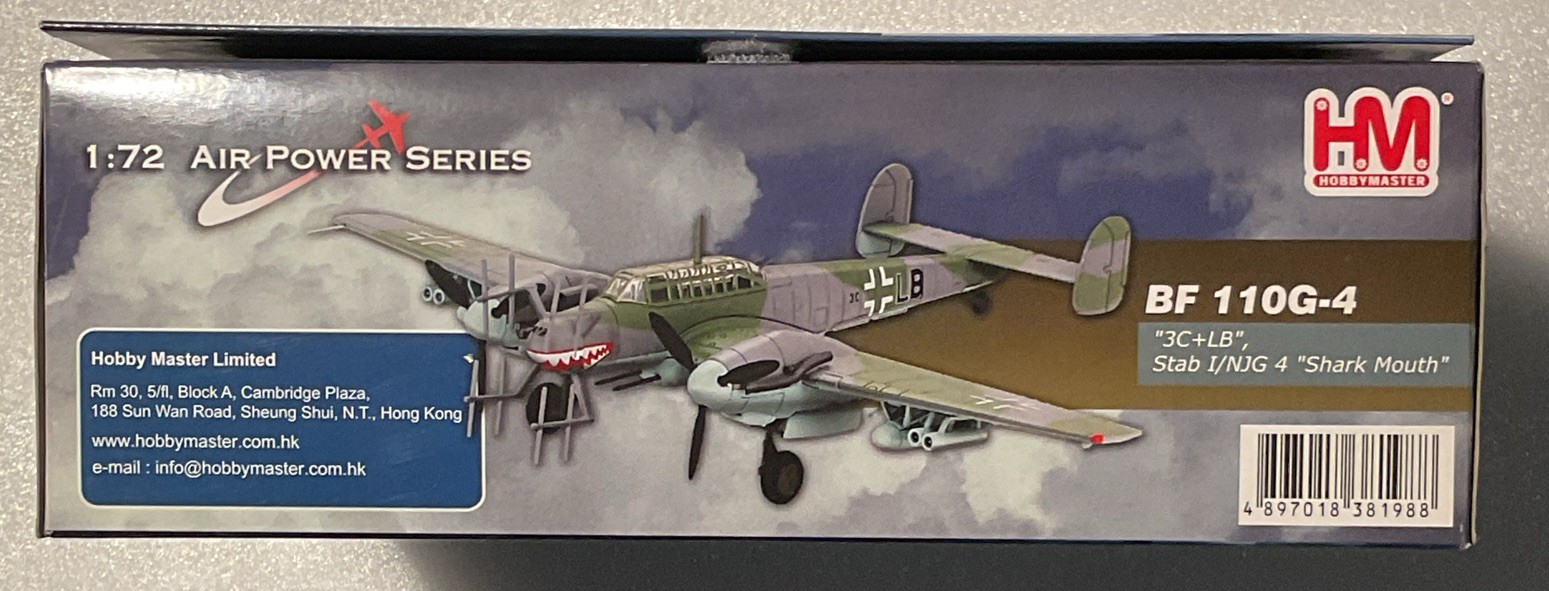 Hobby Master 1:72 Messerschmitt BF 110G-4 Shark Mouth Diecast HA1805