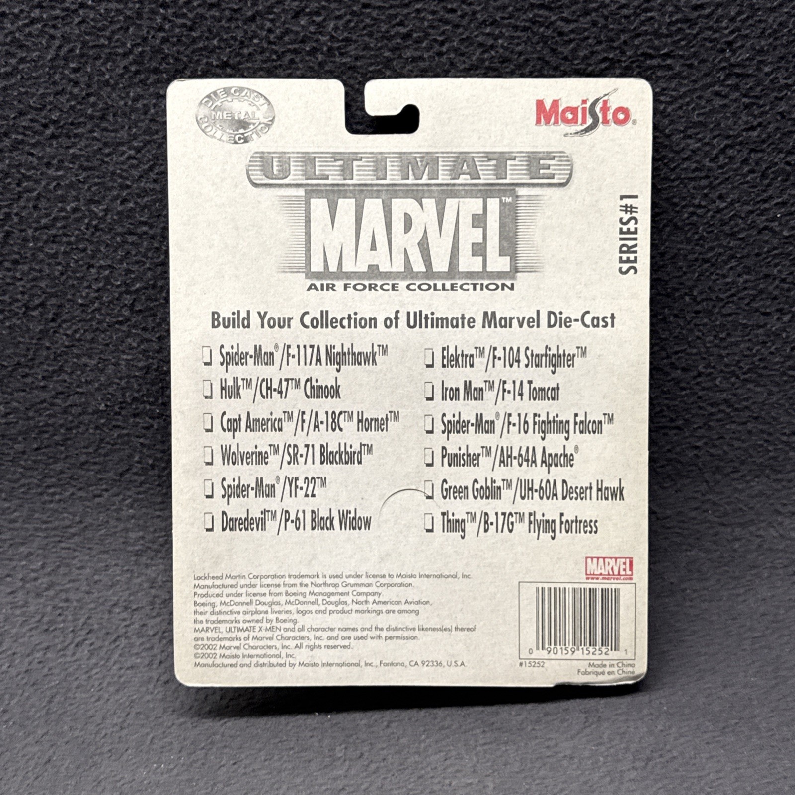 Maisto Ultimate Marvel P-61 Black Widow Like Tailwinds 1/87 Die-Cast Metal Pair