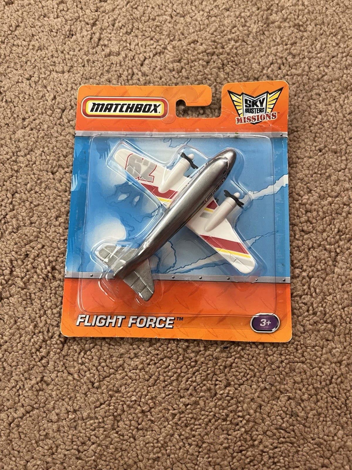 Matchbox Flight Force Sky Busters Sky Missions Airliner Silver/White V0248 3+