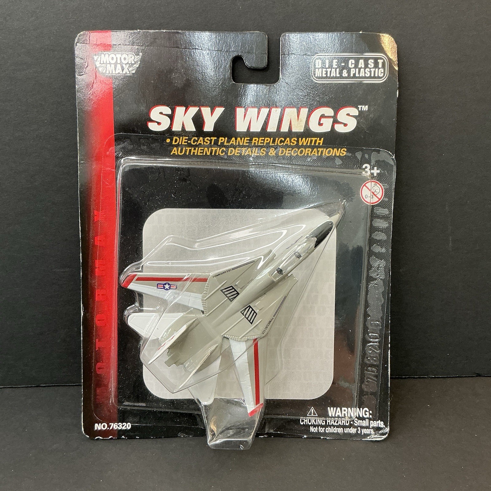MOTOR MAX 2007 SKY WINGS F-14 USS ENTERPRISE DIE CAST METAL & PLASTIC AIRCRAFT