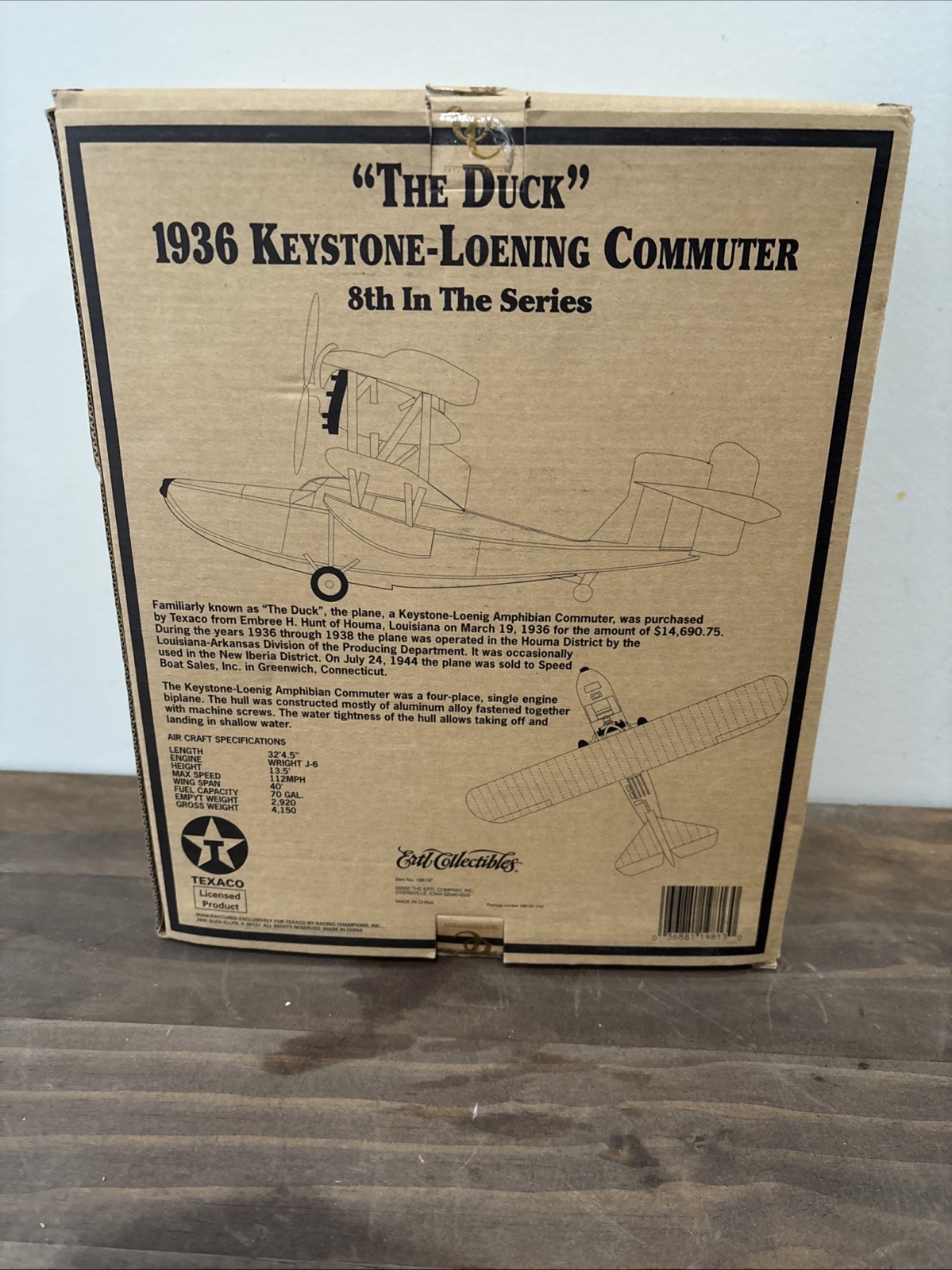 ERTL 2000 Special Collectors Edition Wings OF Texaco The Duck 8th 1936 Keystone