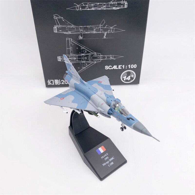 AMER 1/100 COM French Air Force Mirage 2000C Fighter Diecast Aircraft Jet Model