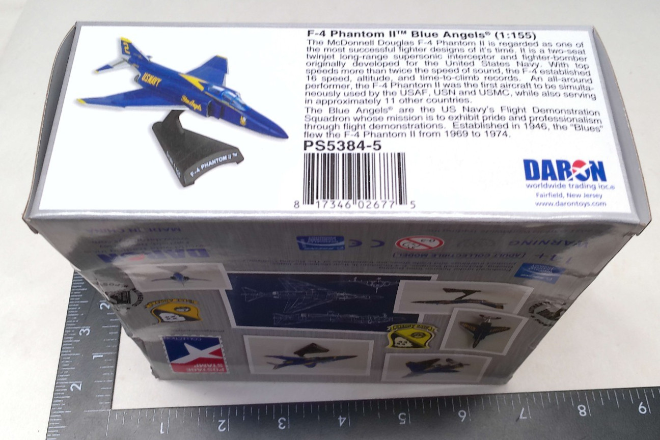 1:155 F-4 Phantom II Blue Angels Jet Plane by Daron Stamp PS5384-5 NEW Dent Box