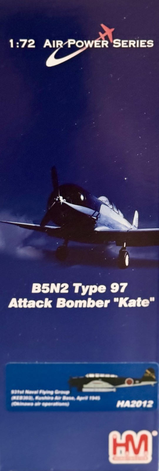 LIMITED EDITION HOBBY MASTER 1/72 JAPAN B5N2 TYPE 97 BOMBER “KATE” HA2012