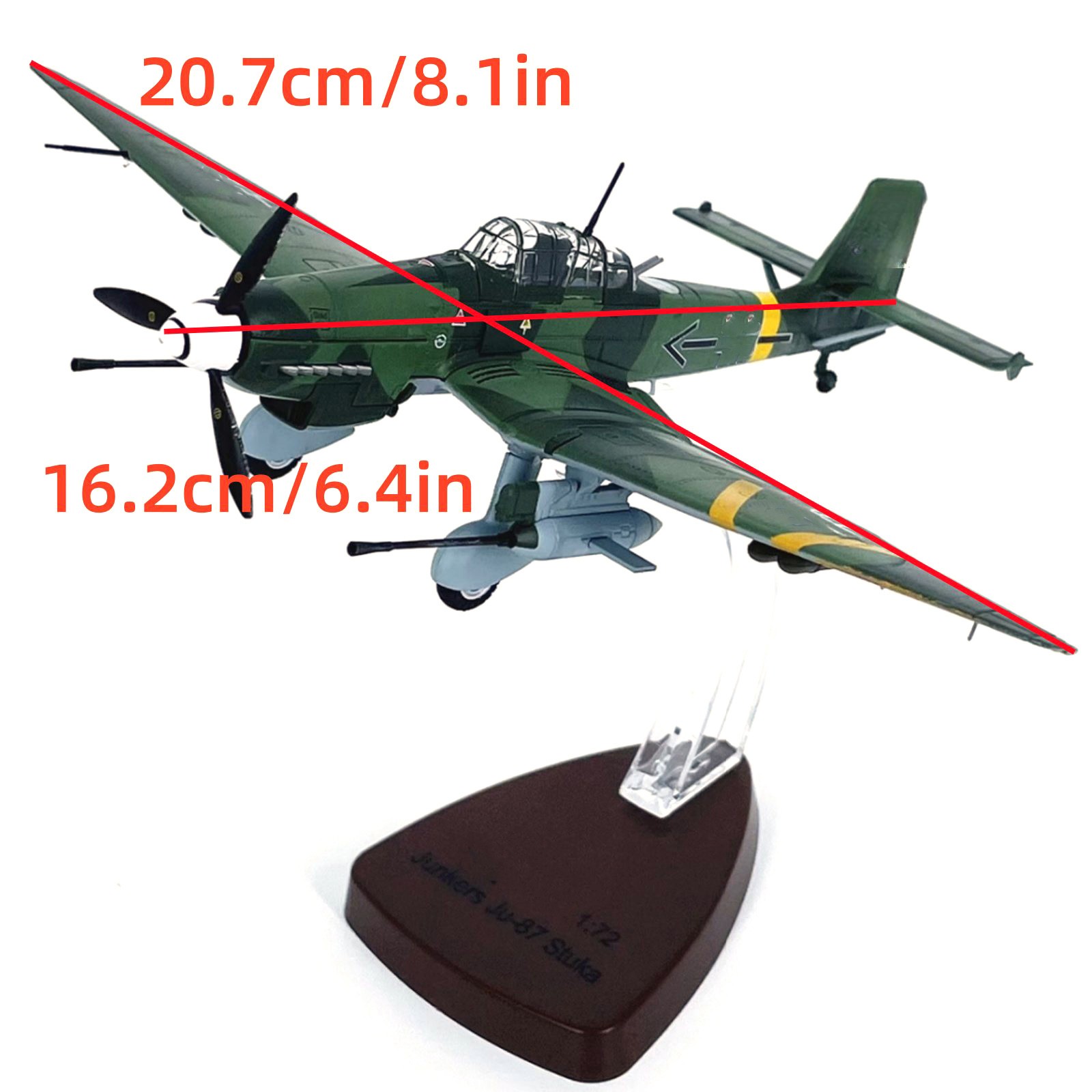 1/72 Scale Diecast Alloy German Stuka JU-87G2 Attack Plane Simulation Model