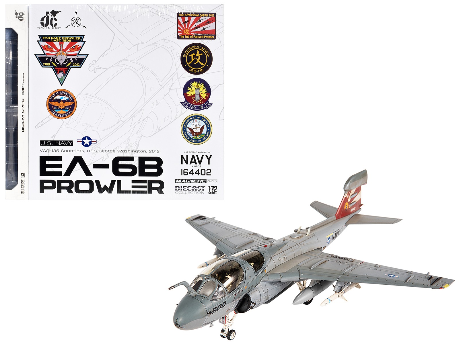 EA-6B Prowler VAQ-136 Gauntlets USS George Washington 2012 USN 1/72 JC Wings