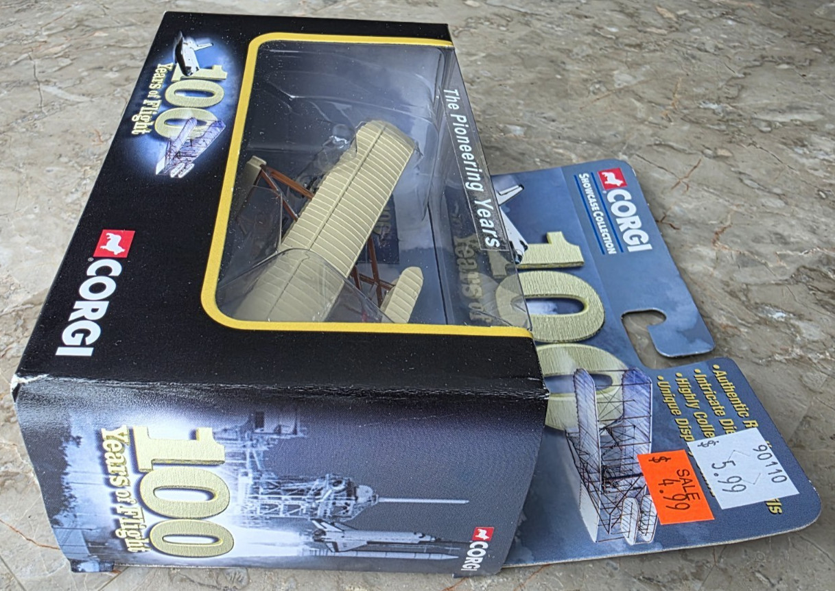 VTG New 2003 Corgi 100 Years of Flight Wright Flyer Diecast Kitty Hawk #CS90110