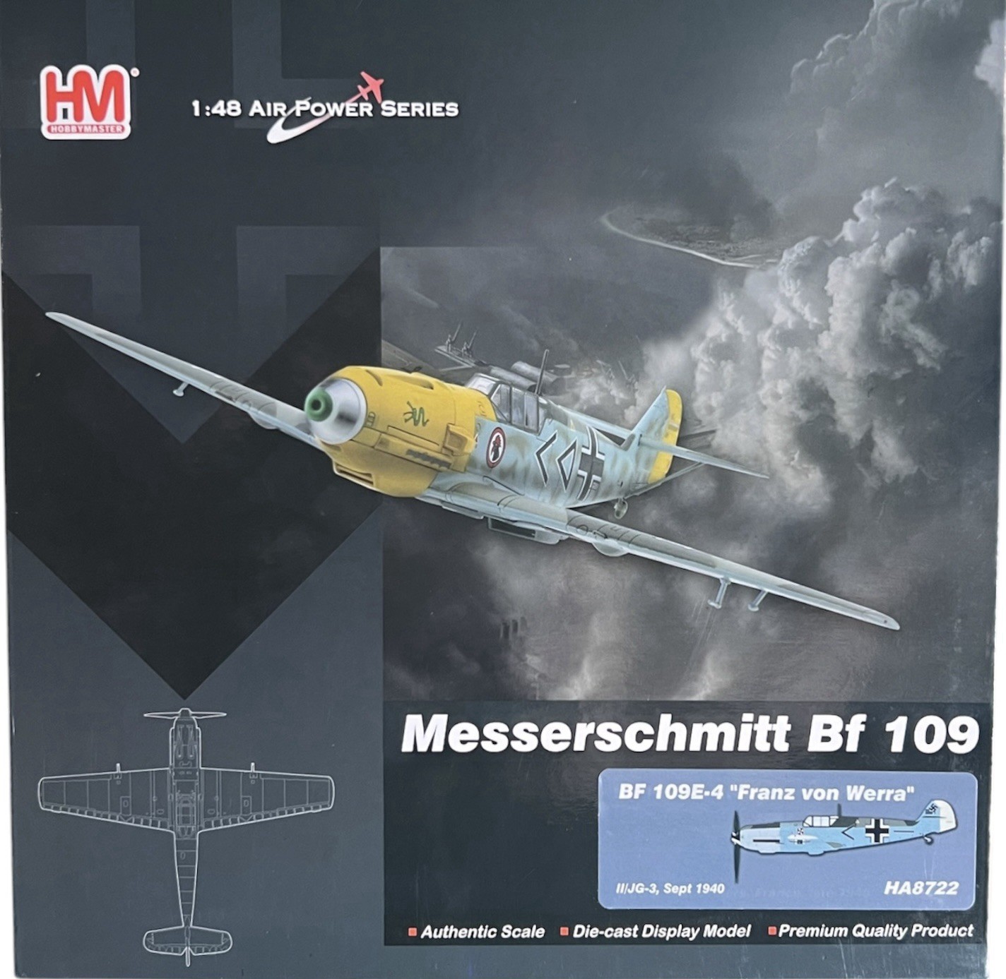 Hobby Master 1/48 Bf 109E Luftwaffe II/JG 3 Udet Franz von Werra 1940 HA8722