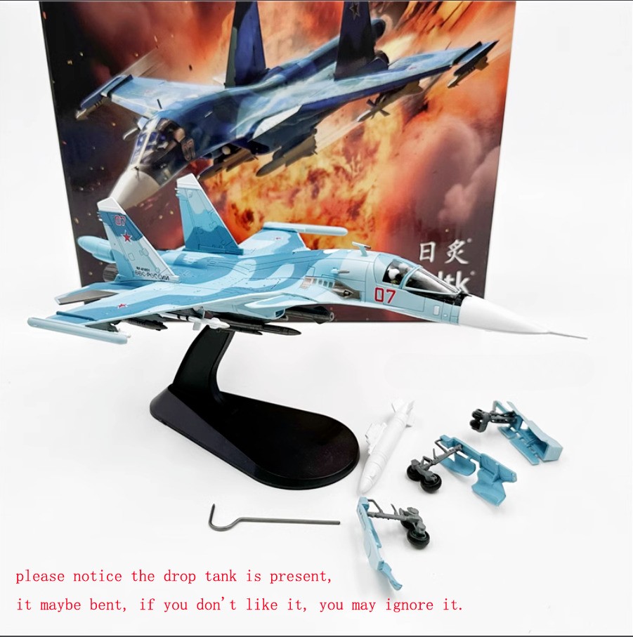 Russian air force Su-34 Fullback Fighter 1/100 Diecast Aircraft Jet Model