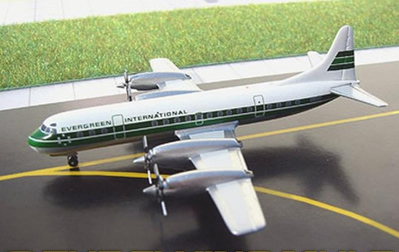 1:400 Aeroclassics Evergreen Int’l Airlines L-188A N7136C Ultra Rare 360 Made.