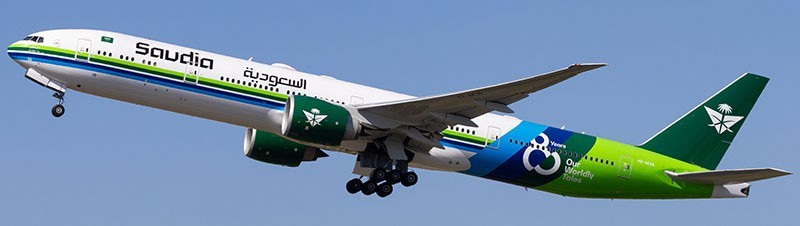 B777-3FGER SAUDIA “80 YEARS” REG: HZ-AK36 – WB MODELS WB4078 1/400- PRE ORDER