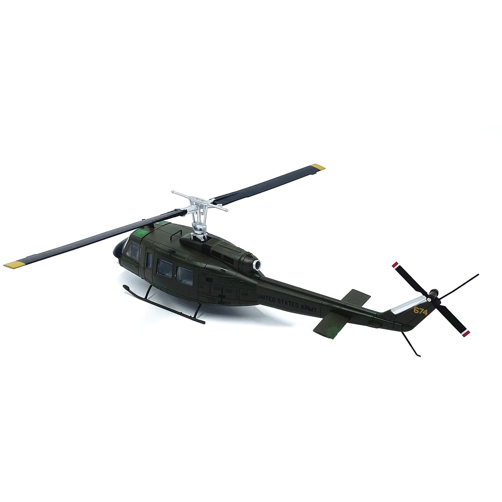 Detailed Premium US Army Huey Helicopter Model 1:48 Scale with Display Stand