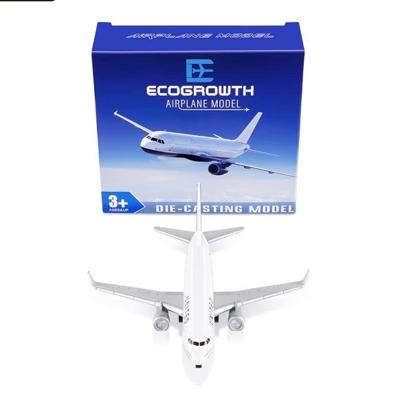 Ecogrowth Diecast Commercial Airliner Model White Ages 3+ Toy