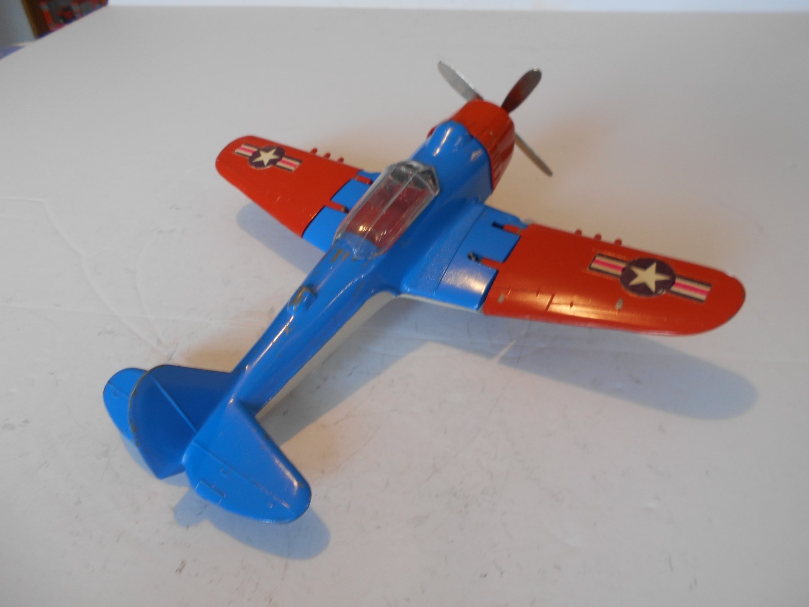 Vintage 1960s Hubley Kiddie Toy 1:12 American Eagle Airplane (P-47 Thunderbolt)