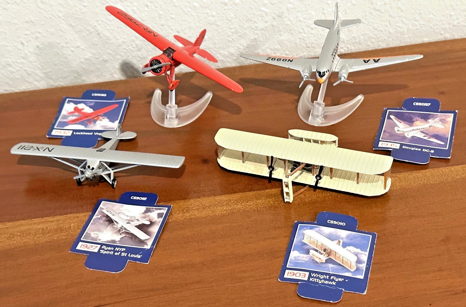 Set of 4 Corgi 100 Years of Flight Wright Flyer, Ryan NYP, Vega 5B. DC-3