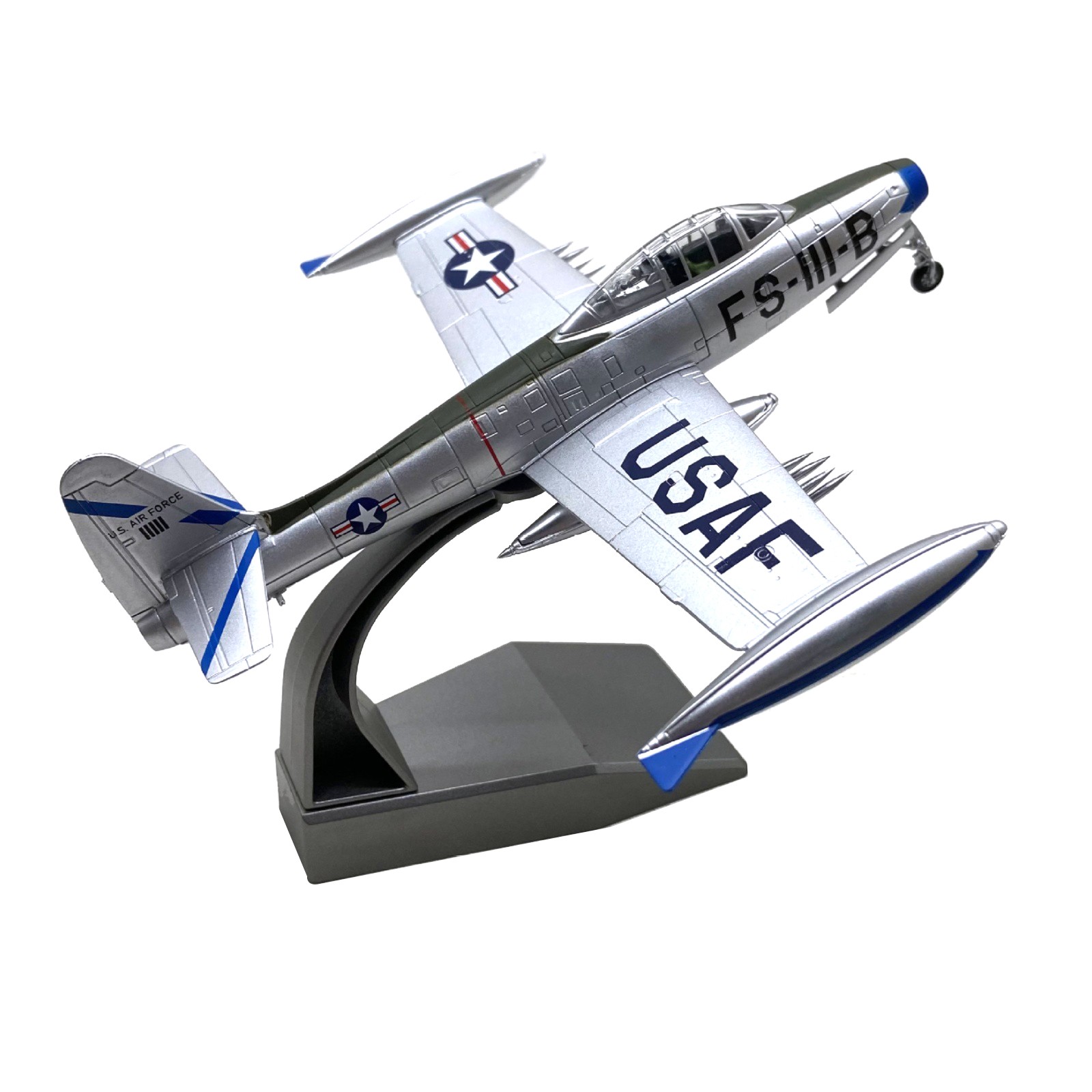 Republic F-84 Thunderjet Scale Model 1:72 Alloy Diecast USAF WWII Jet Aircraft