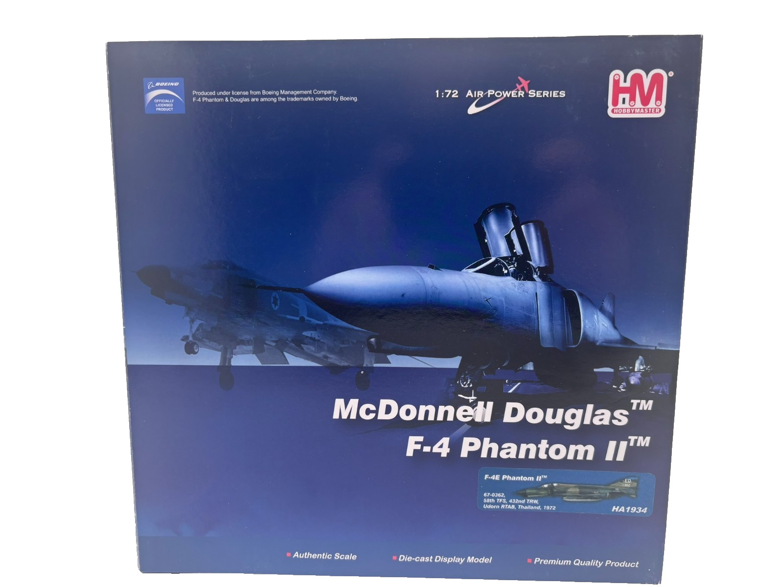 HobbyMaster 1/72 F-4E Phantom II, 58th TFS Udorn Air Base Thailand 1972 – NIB