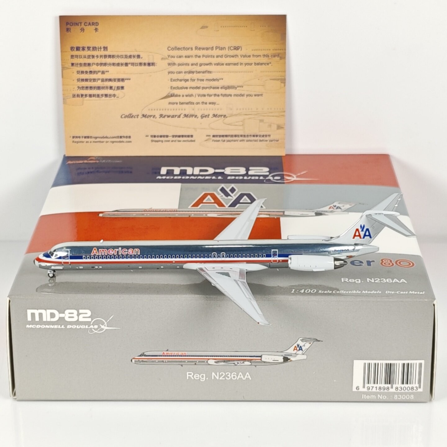 NG Models 1:400 American Airlines MD-82 N236AA Alloy Aircraft Model
