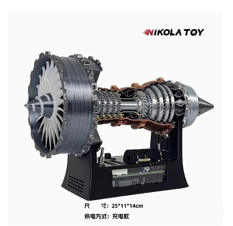 New 25cm Enhanced Turbofan Engine Model Aircraft Aviation Engine Rotatable Model