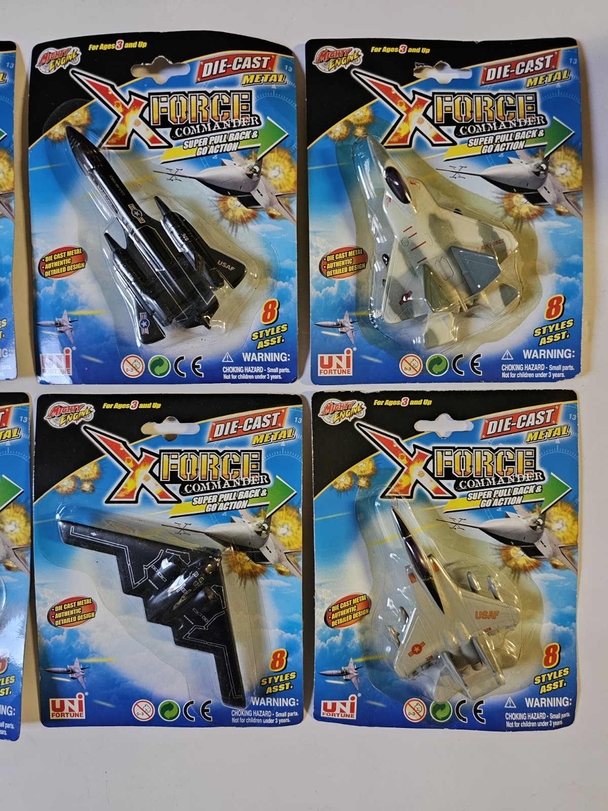X-Force Commander Complete Set of 8 “Super Pull Back & Go Action” New In Box
