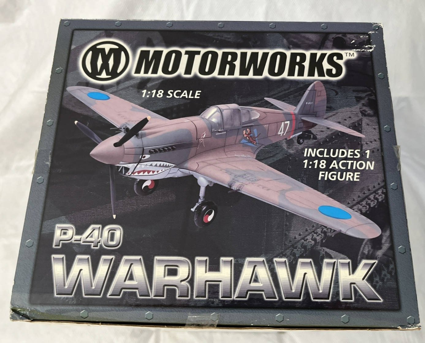 Motorworks P-40 Warhawk 1:18 Scale Model With Pilot Action Figure
