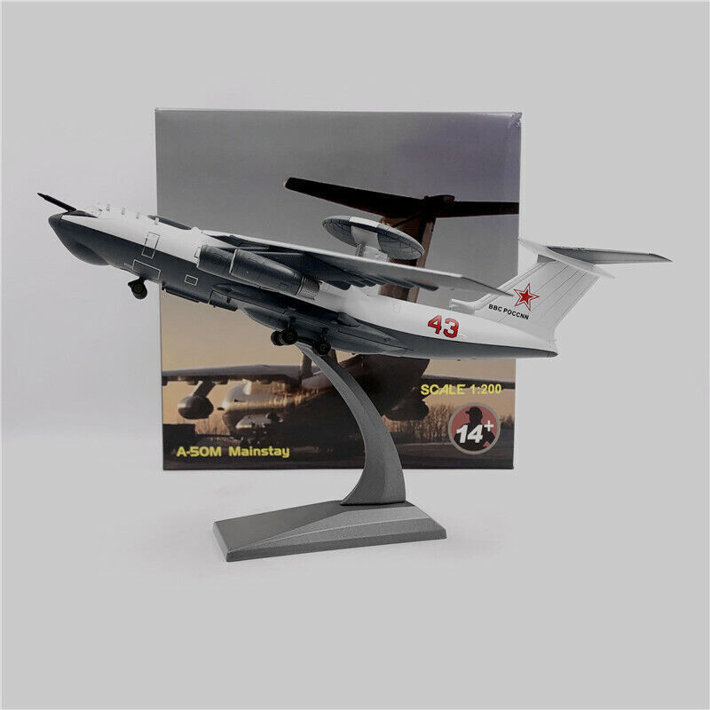 WLTK Soviet Air Force Beriev A-50 Mainstay AEW&C Aircraft 1/200 Diecast Model