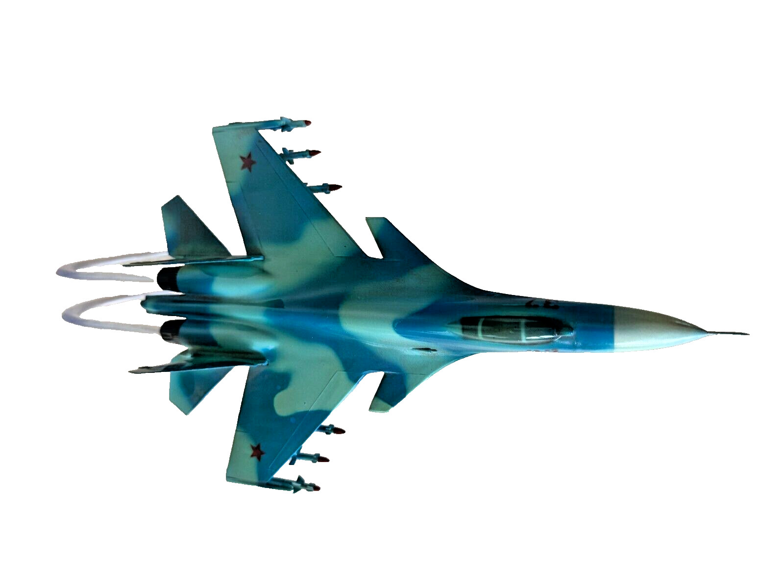 2 Blue Russian Model Fighter Planes: MIG 21F Trumpeter & SU-34 Fullback By CY