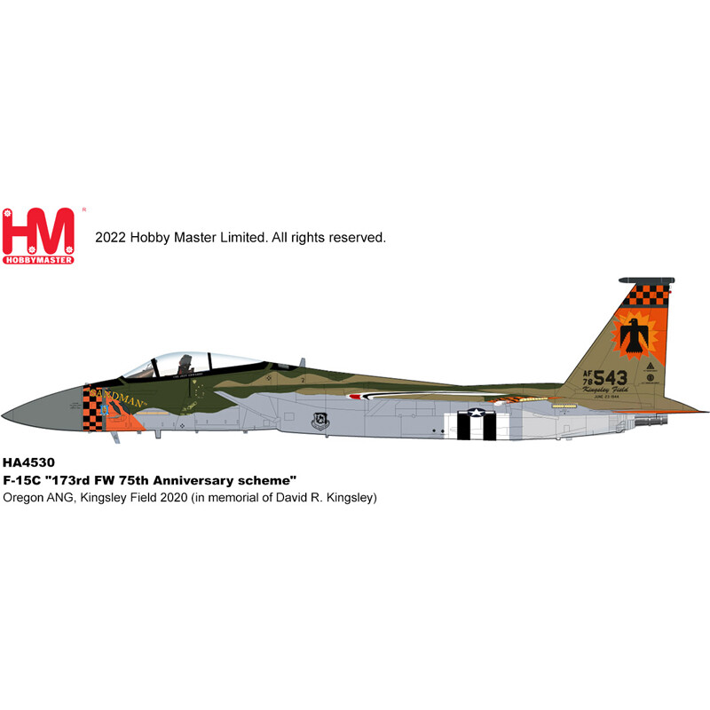 1:72 HM F-15C “173rd FW 75th Anniversary scheme”Oregon ANG Fighter Diecast Model