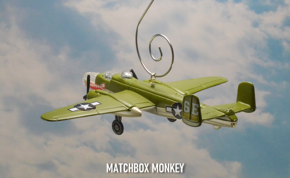 B-25J Medium Bomber “Shark Teeth” WWII Christmas Tree Ornament Airplane USAF