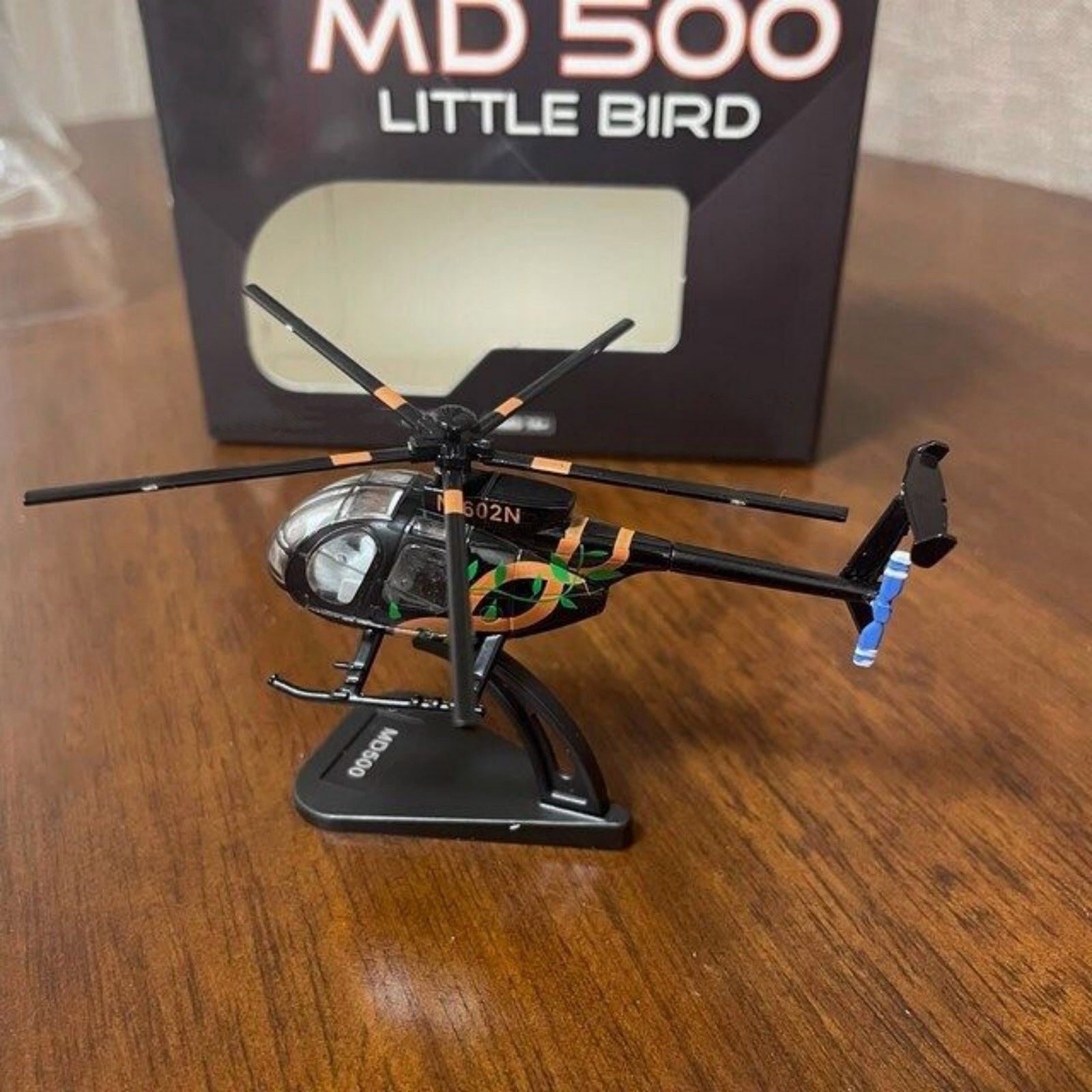 7.4cm Diecast Alloy 1/100 Scale USA Bird MD500 Helicopter Model Decor Craft