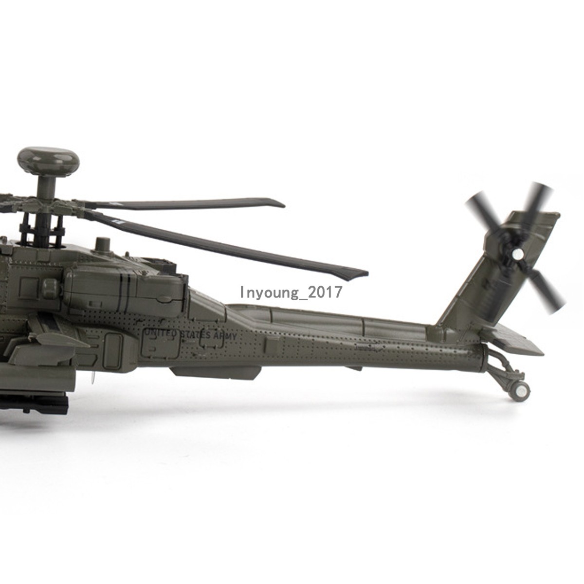 Boeing AH-64 Apache Helicopter Model Diecast Military Toy Airplane for Boys Kids