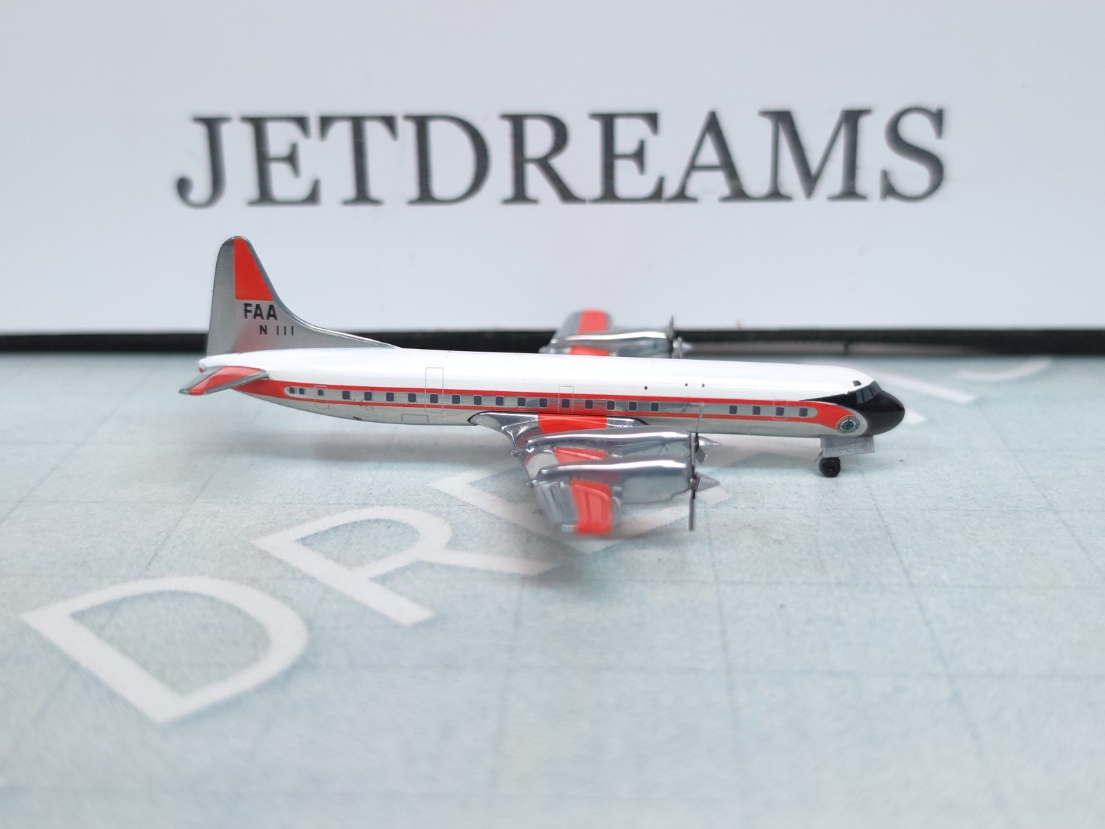 1/400 FAA FEDERAL AVIATION ADMINISTRATION L-188 188C 1980’S COLORS N111 JC WINGS