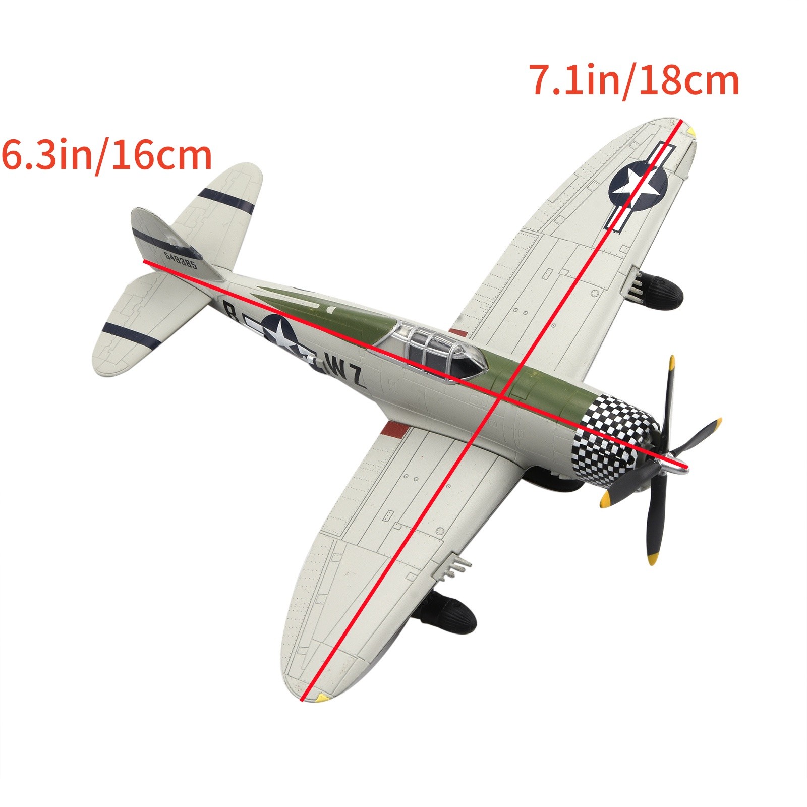 P-47D Thunderbolt Model 1:72 Diecast For Republic WWII USAAF Fighter Stand