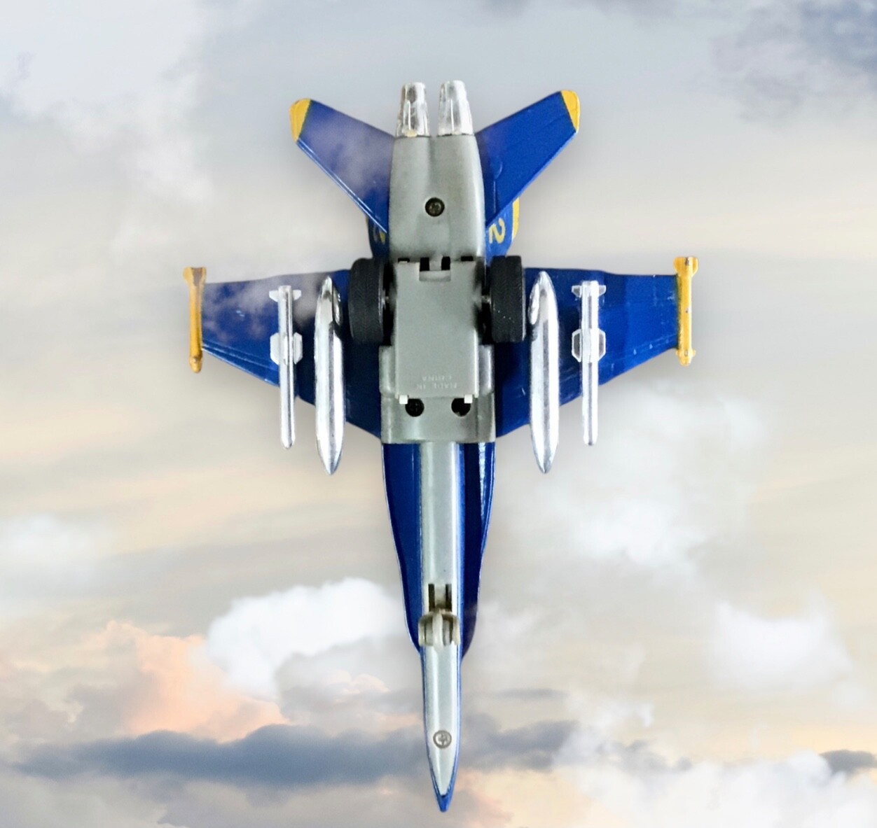 Vintage Blue Angel US Navy Jet Plane Model Toy #2 Die Cast Metal Pullback Action