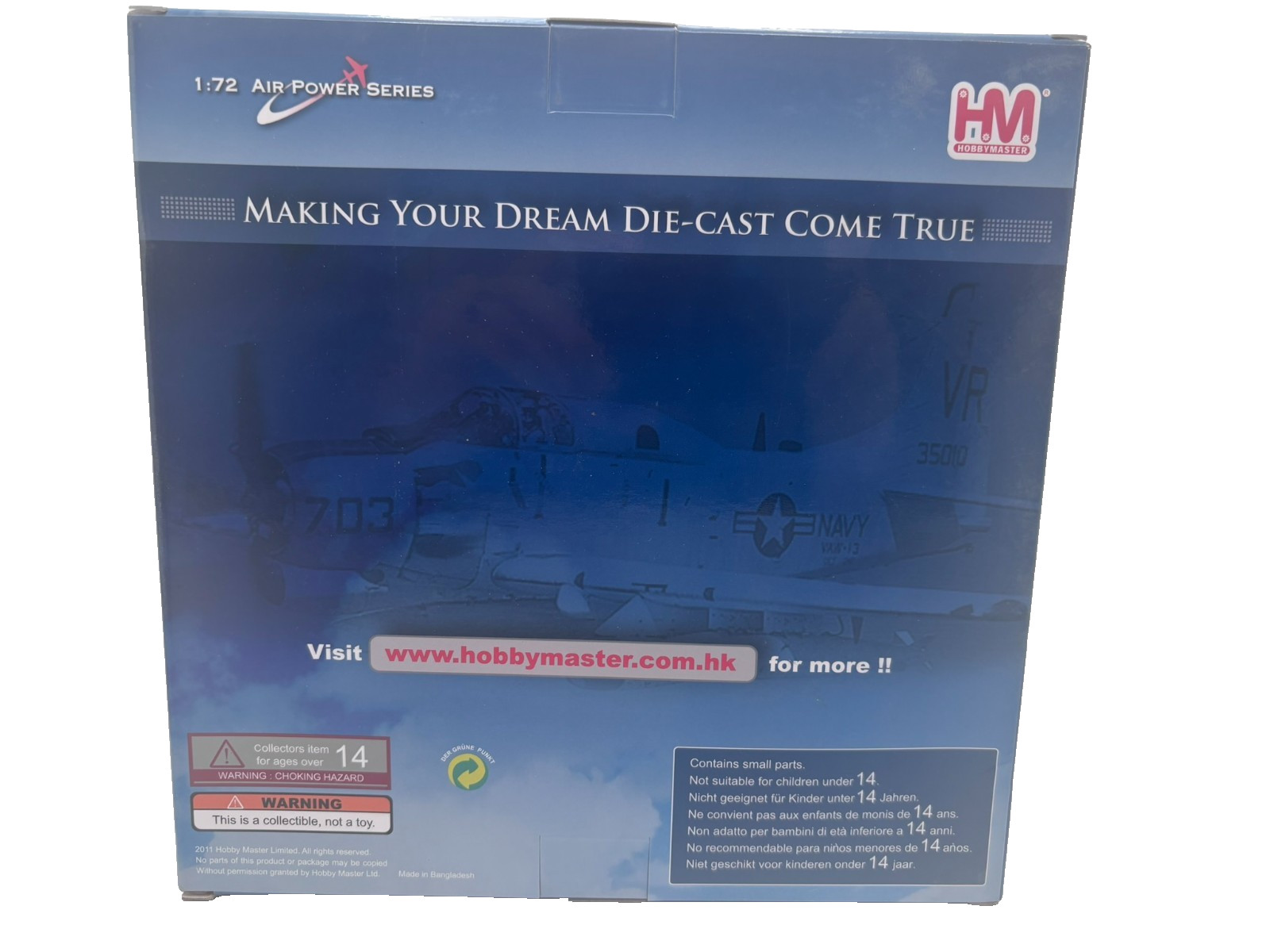 HobbyMaster 1/72 USMC Douglas AD-3 Skyraider VMA-121 Korean War – NIB