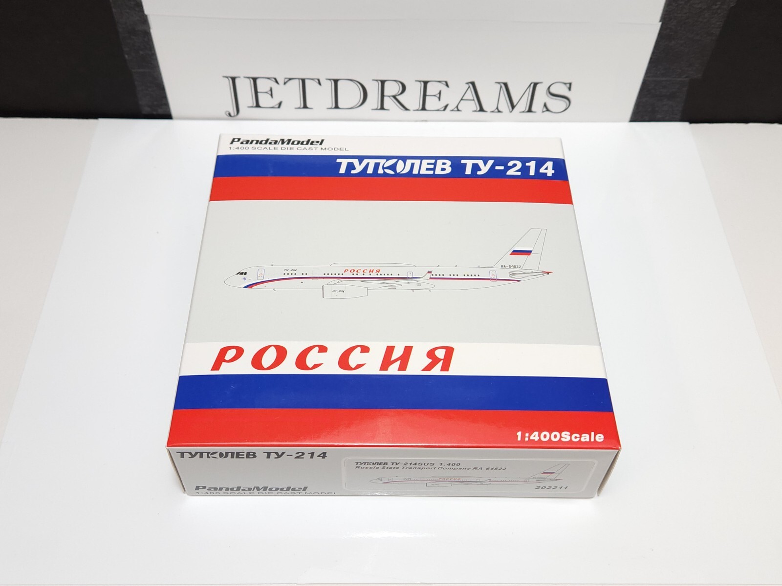 1/400 RUSSIA STATE TRANSPORT TU-214SUS COMMS RELAY 2000’S COLORS RA-64522 PANDA