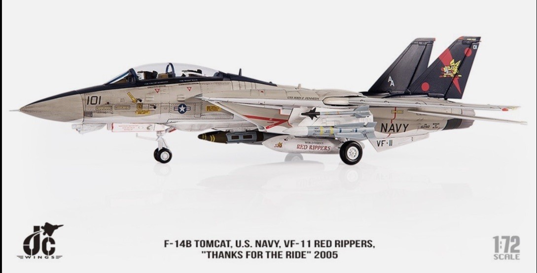 F-14B Tomcat USN VF-11 Red Rippers, Last F-14 Cruise, JC Wings JCW-72-F14-010
