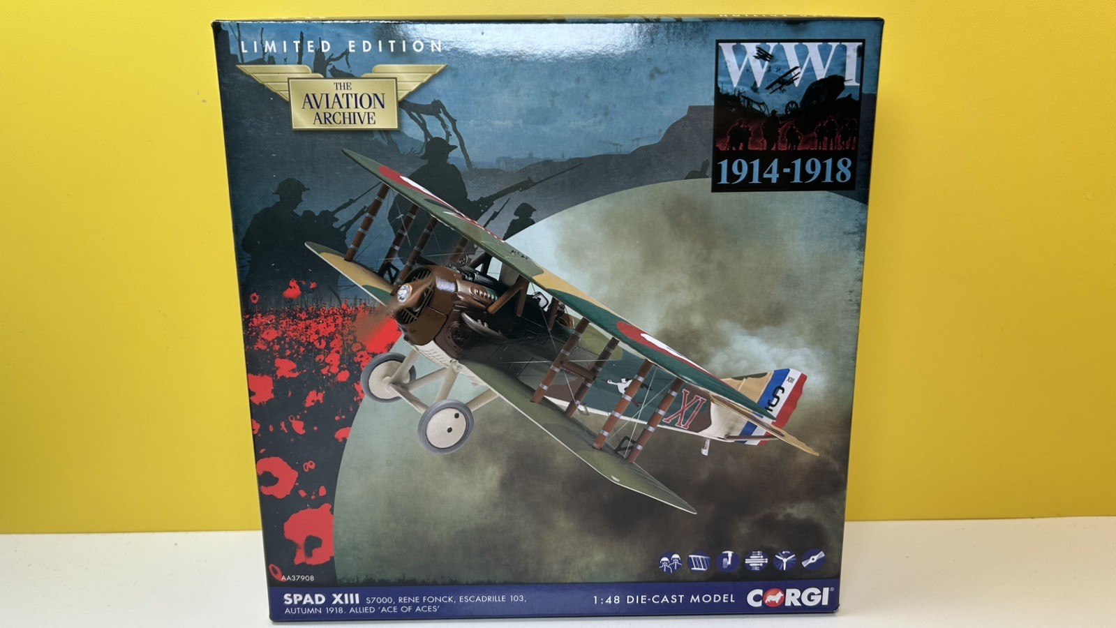 CORGI 1:48 AA37908 SPAD XIII S7000 RENE FONCK ‘ACE OF ACES’ 1918 / NEW MIB