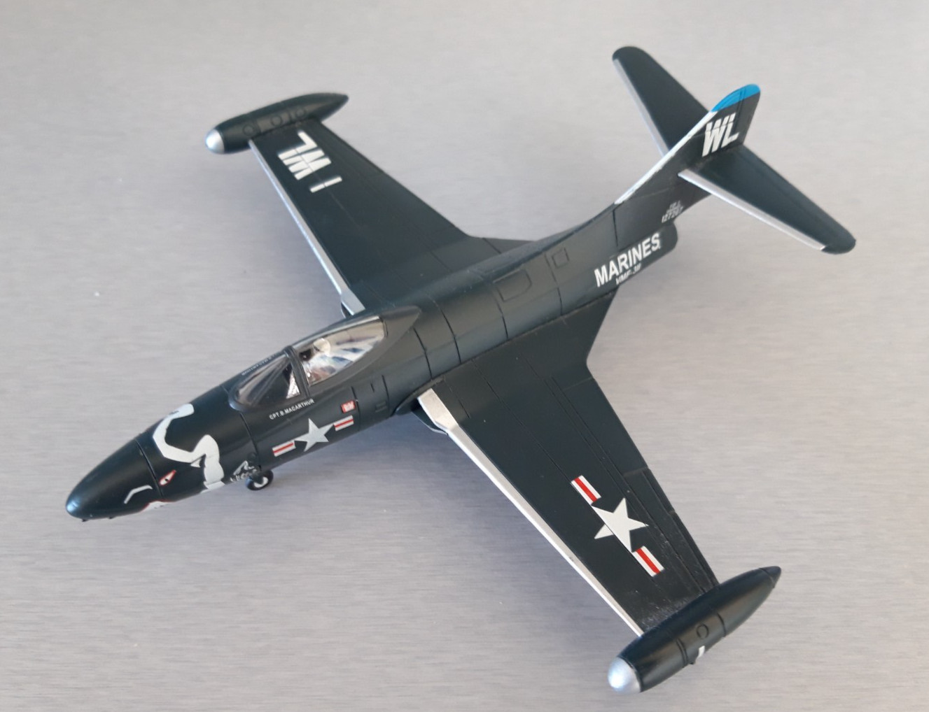 Amercom: McDonnell F2H Banshee, USMC 1951 in 1:72 Scale. Pre-Owned.