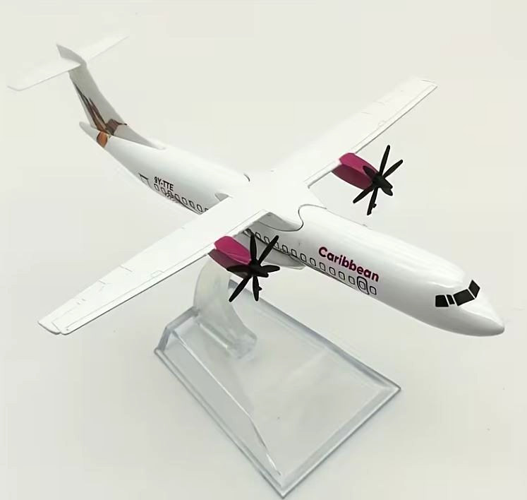 RARE CARRIBEAN AIRLINES ATR 72-600 AIRCRAFT 1:400 DIECAST 6 in NEW PLANE MODEL